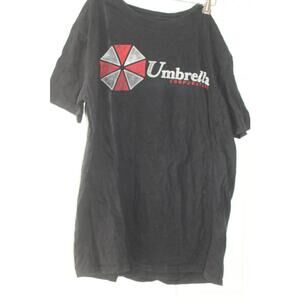 Resident Evil Umbrella Corporation T-Shirt Black Logo Biohazard Size M